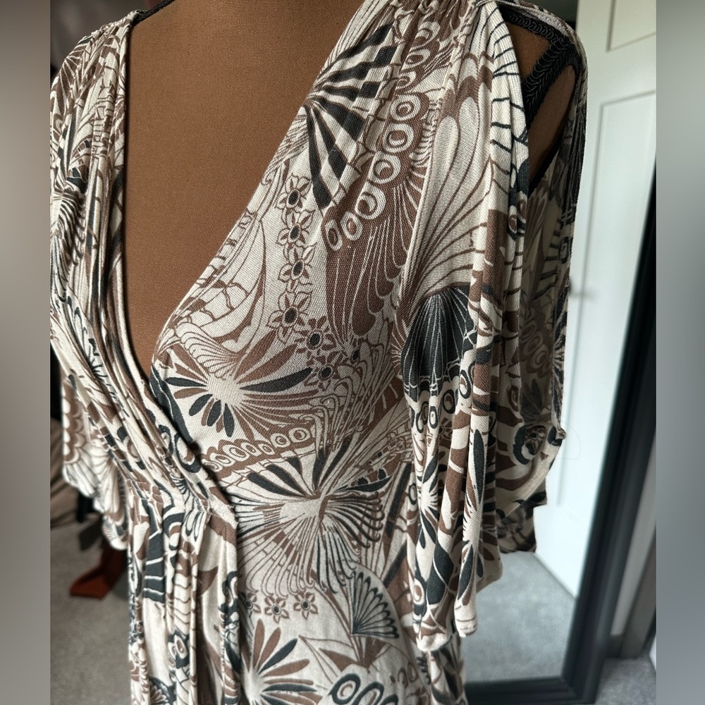 Free People blouse brown and tan size small